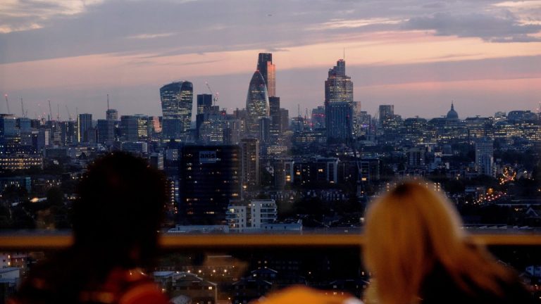 View of London in the evening